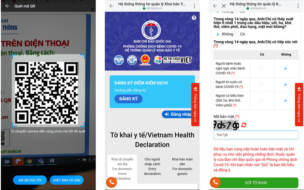 khai bao y te,  Zalo anh 2