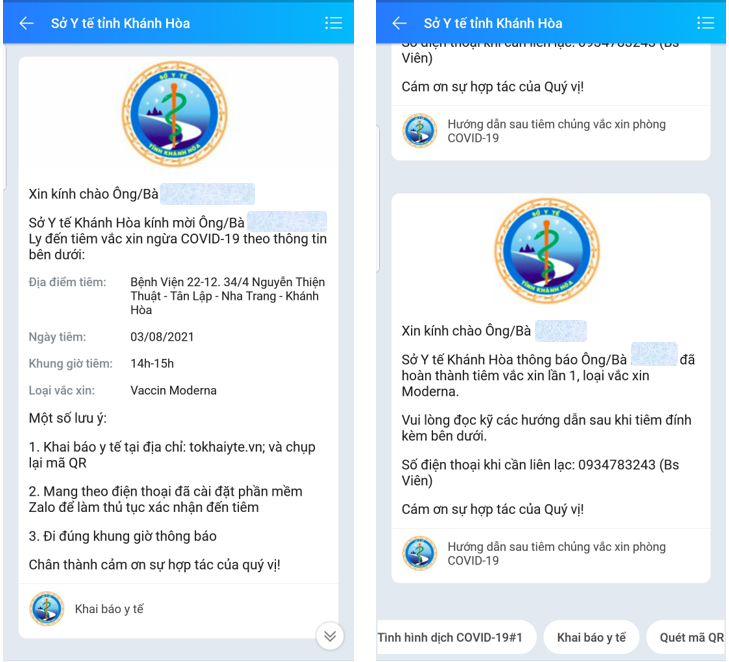 Zalo,  lich tiem chung anh 1