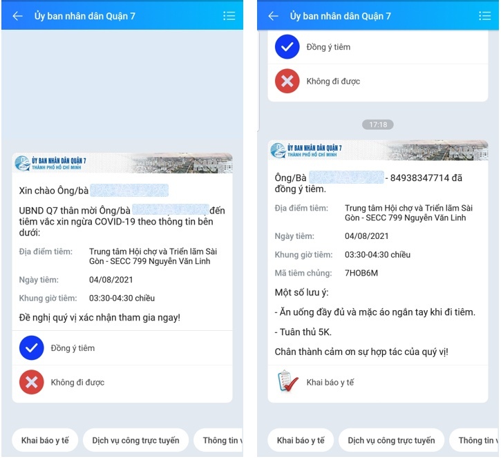 Zalo,  thong bao tiem chung qua Zalo anh 1