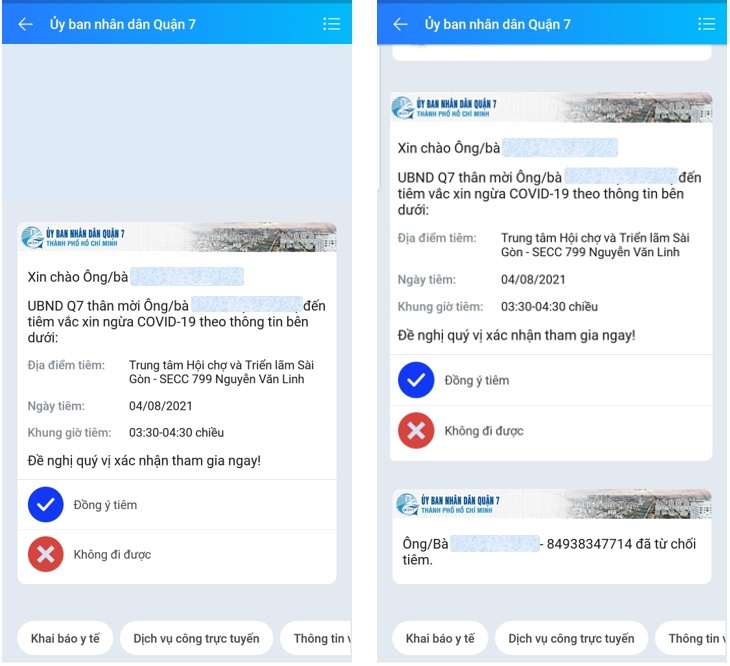 Zalo,  thong bao tiem chung qua Zalo anh 2