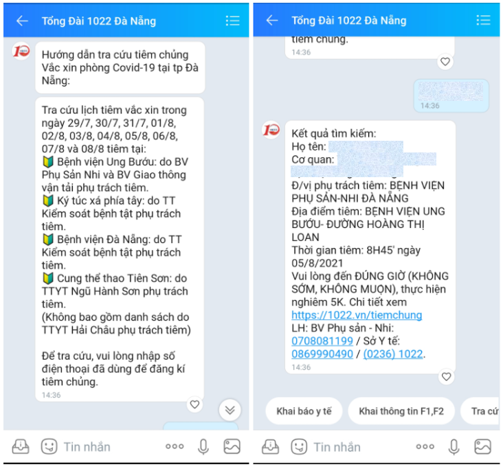 Zalo,  tiem vaccine anh 1