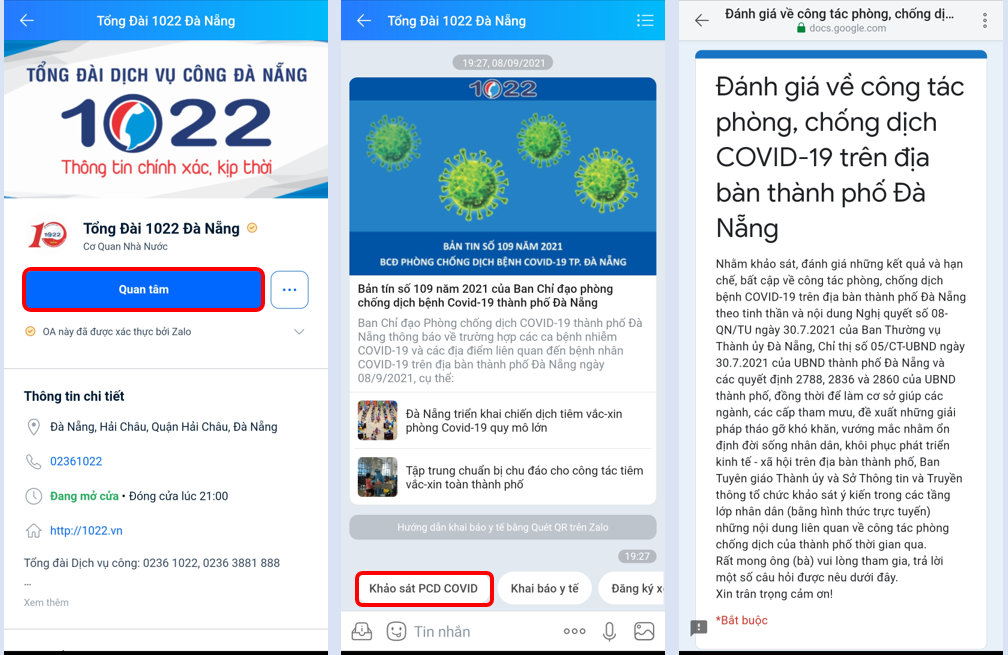 Zalo,  Tong dai 1022 Da Nang anh 1