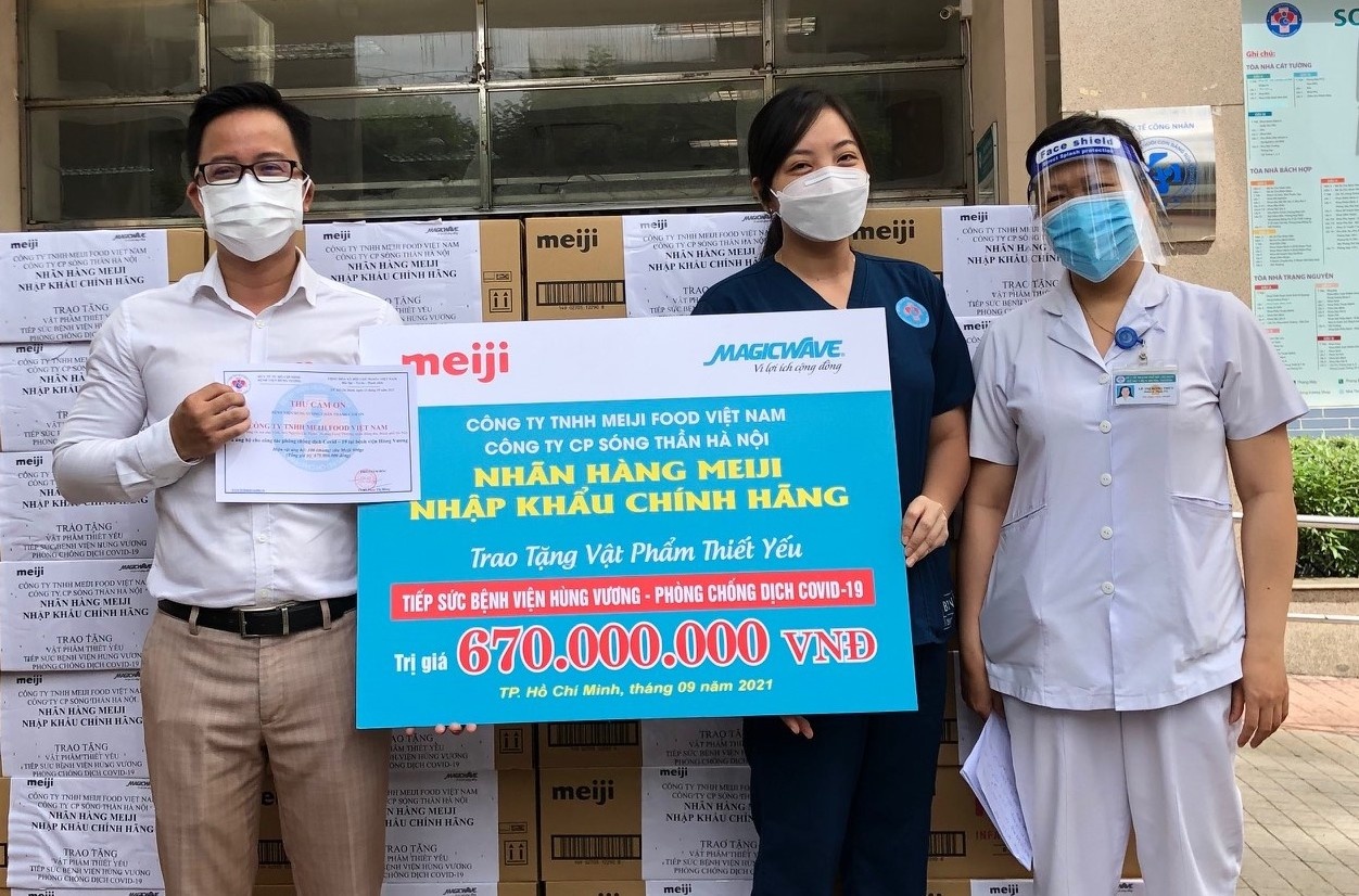 Meiji tang gan 1.500 san pham dinh duong cho Benh vien Hung Vuong hinh anh