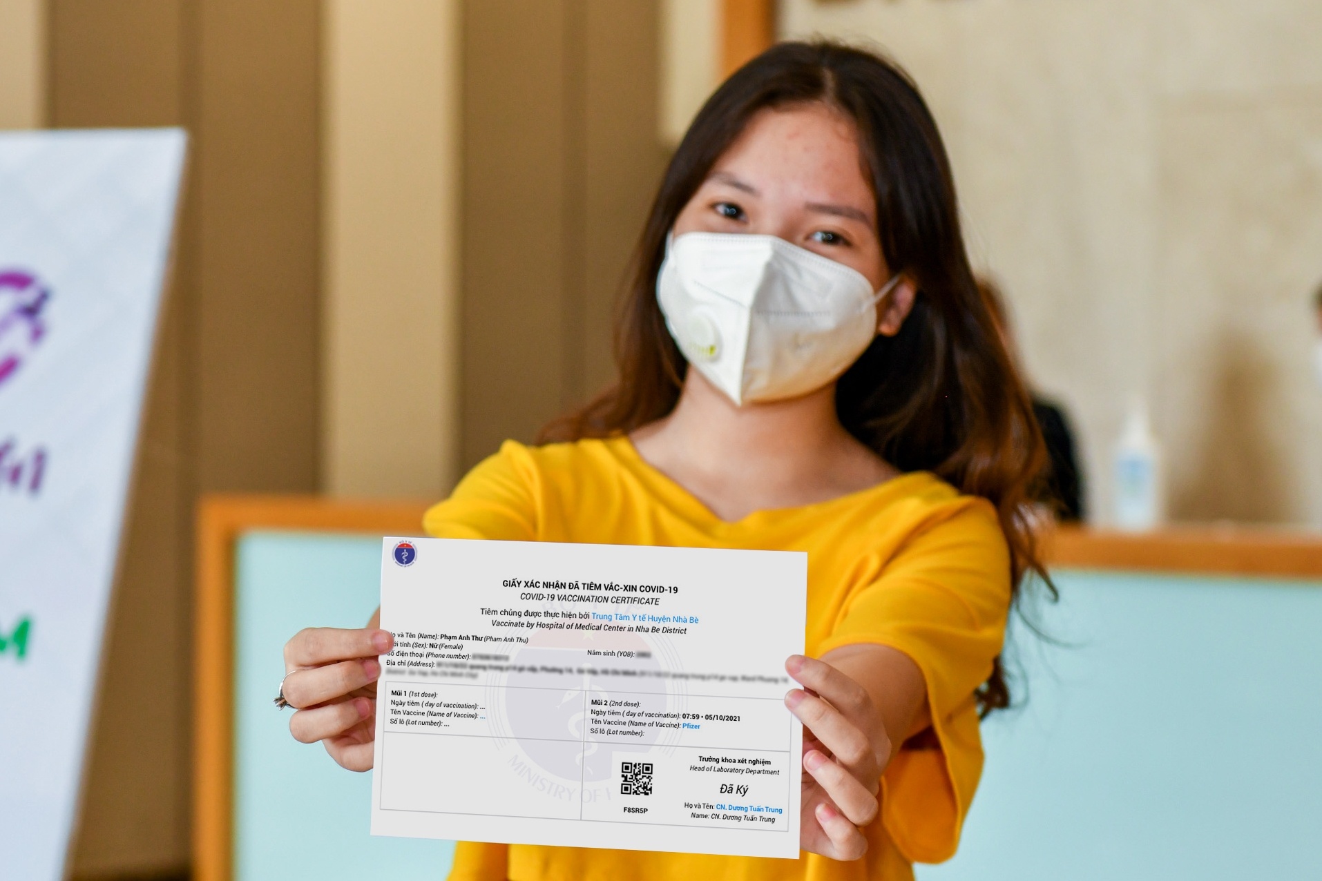 Nha Be rut ngan thoi gian xet nghiem, tiem chung nho cong nghe hinh anh