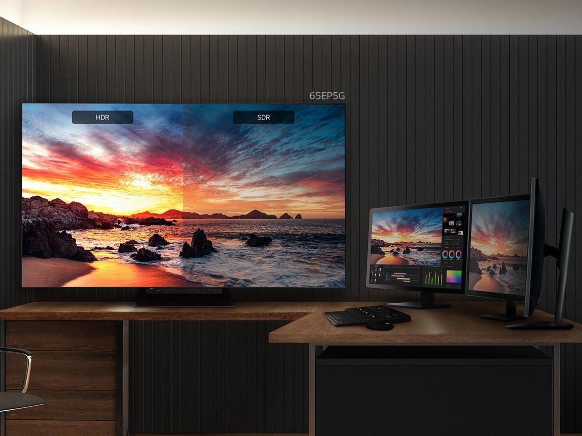 Man hinh LG OLED tich hop tinh nang san xuat noi dung chuyen nghiep hinh anh