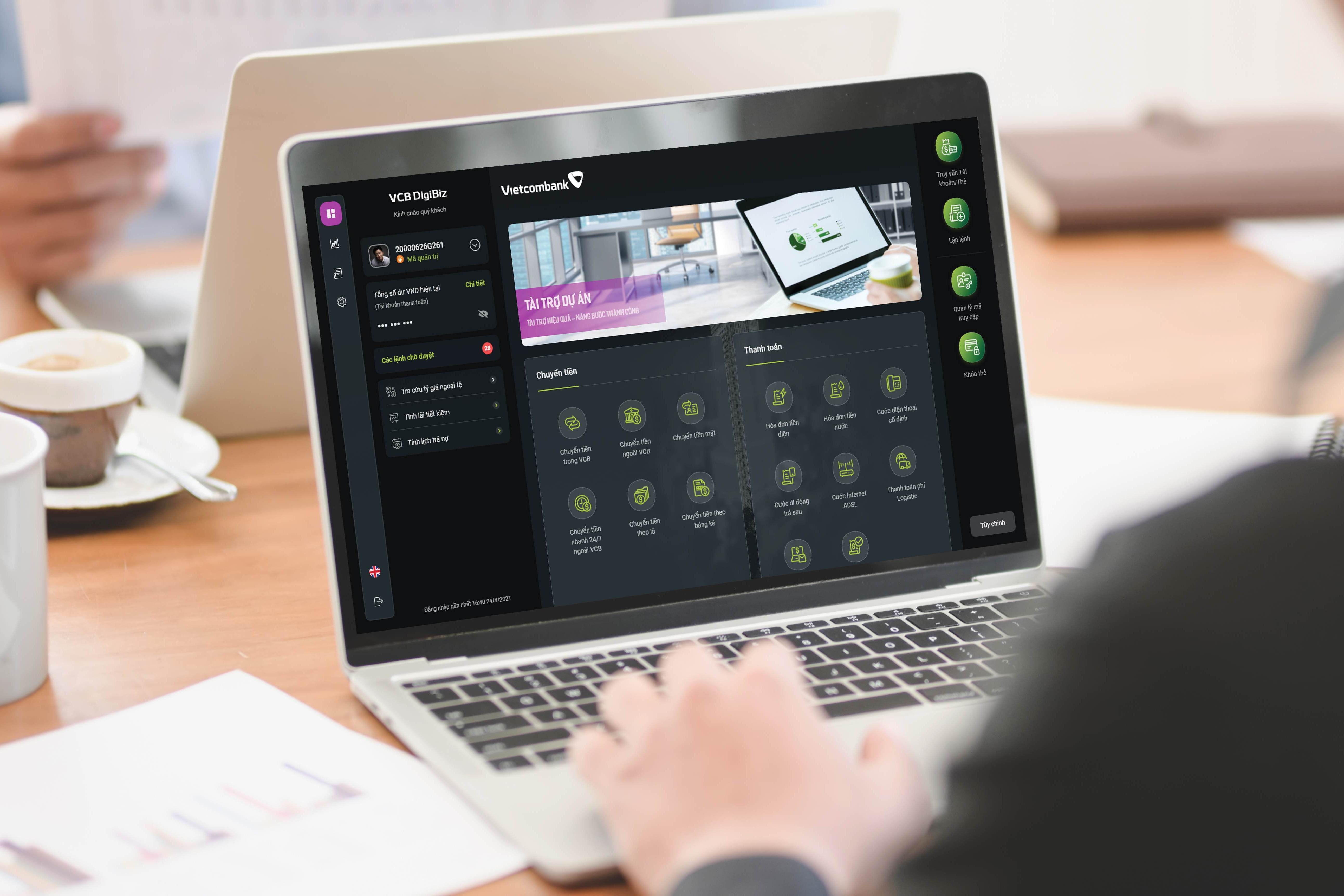 Dich vu ngan hang so VCB DigiBiz khong phi giao dich hinh anh
