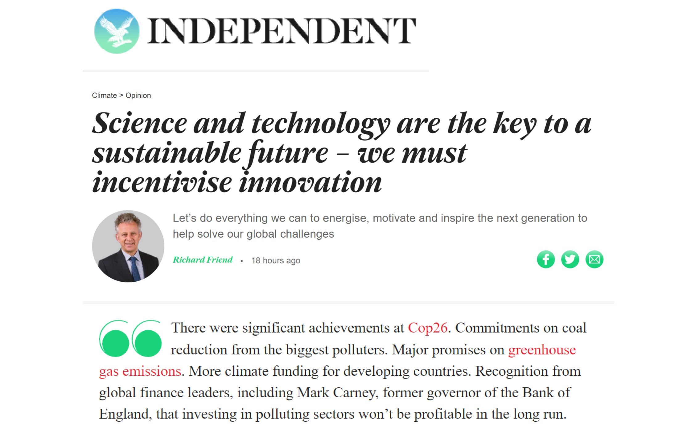 GS Sir Richard Friend,  khoa hoc cong nghe anh 1