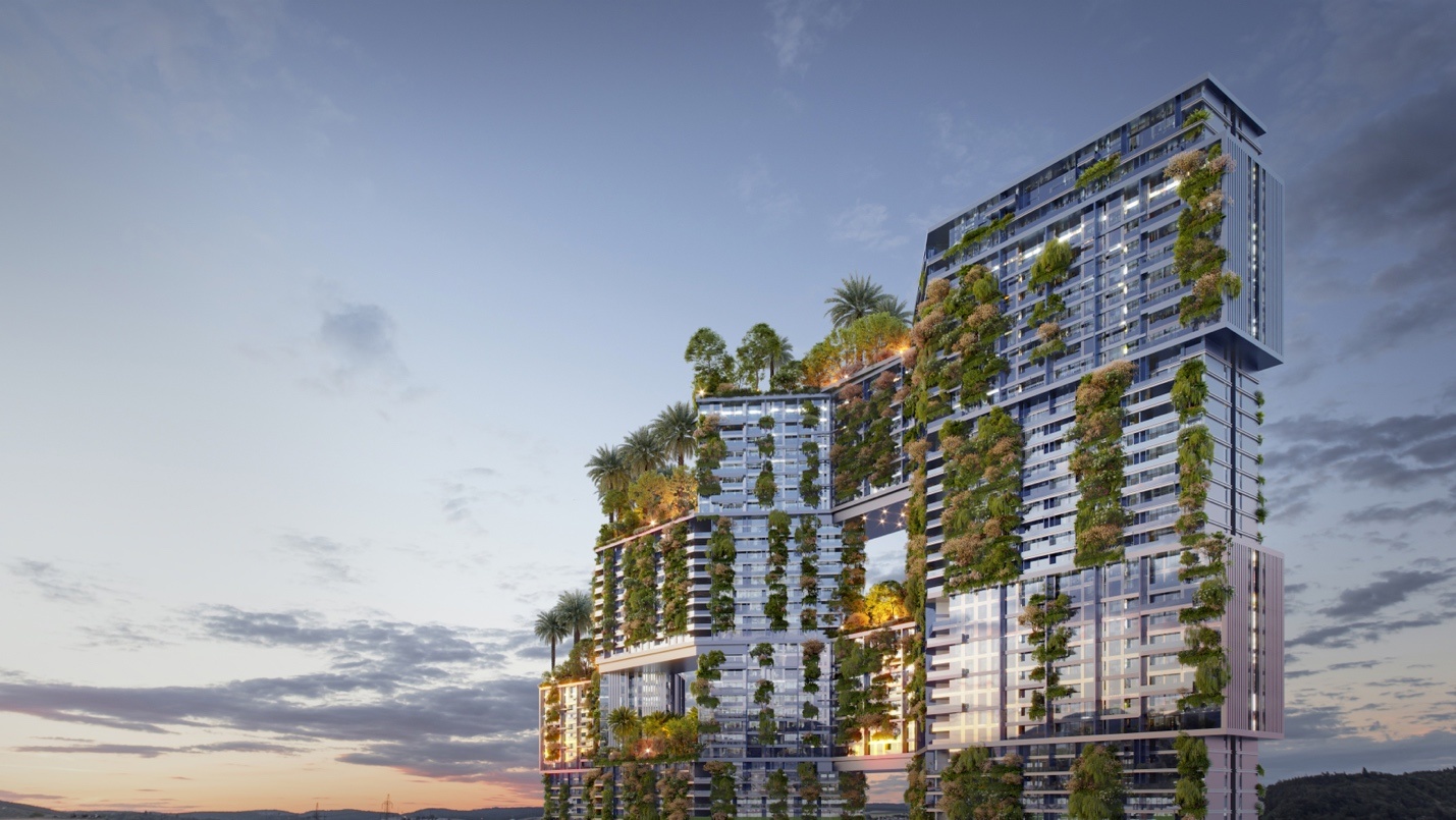 Ecopark dua 8 cong vien va 1.000 khu vuon len do cao gan 200 m hinh anh