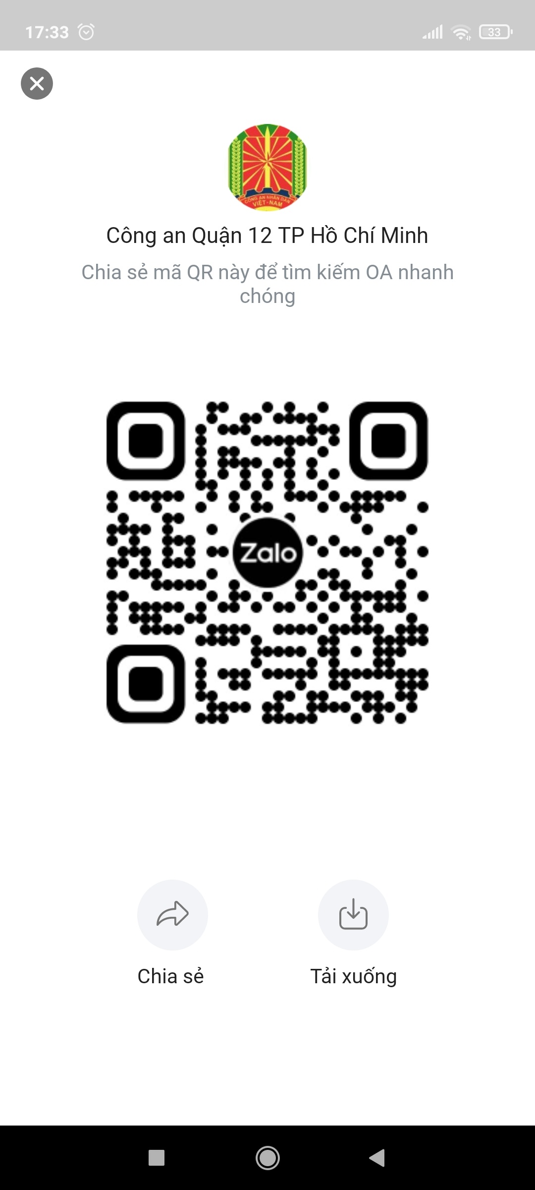 Cong an quan 12 TP.HCM,  Zalo anh 3