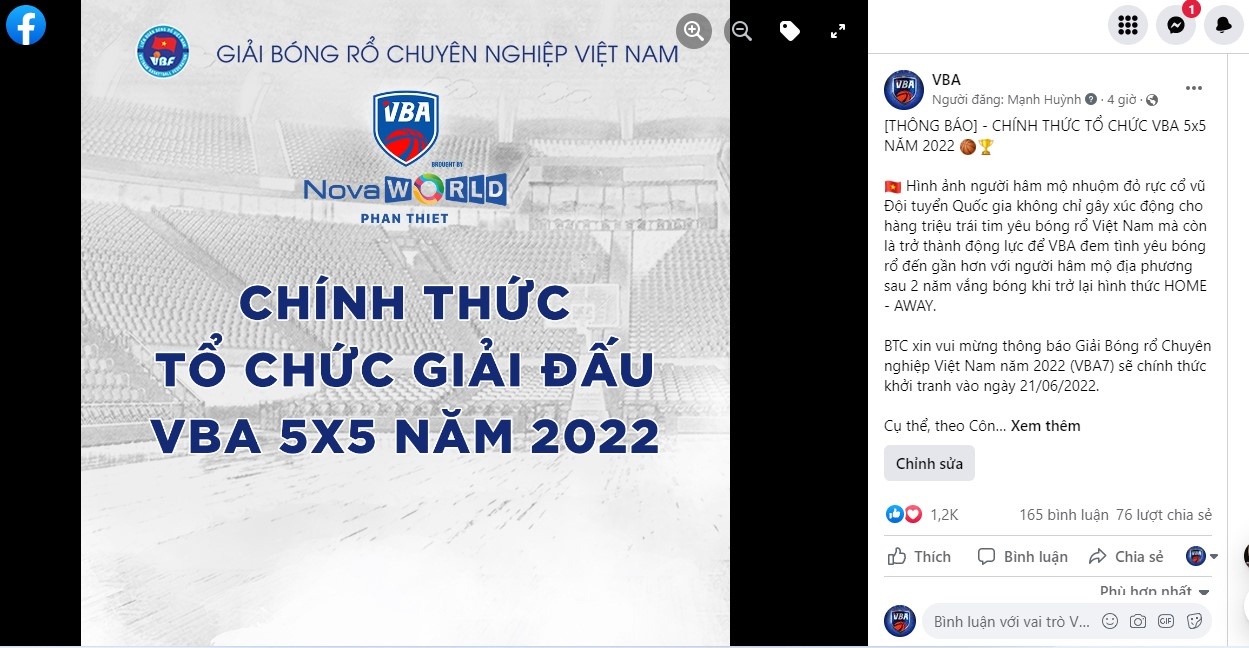 Giai bong ro chuyen nghiep Viet Nam anh 1