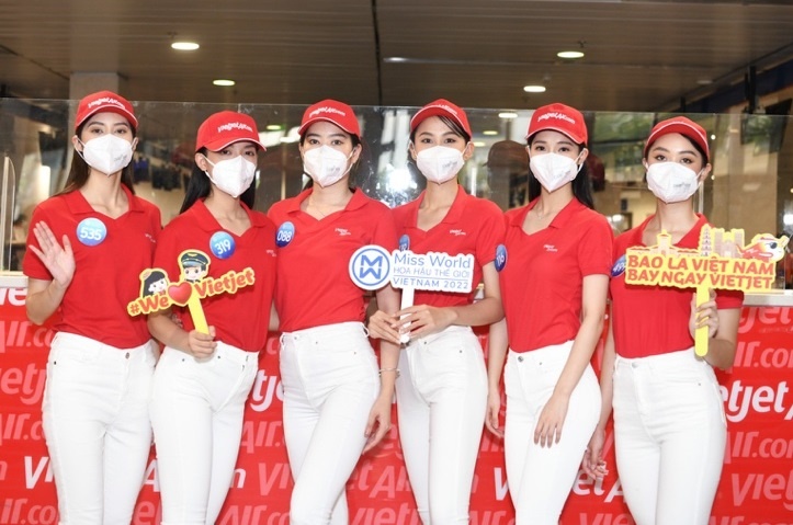 ﻿Top 38 Miss World Vietnam 2022 khoe sac tai san bay hinh anh