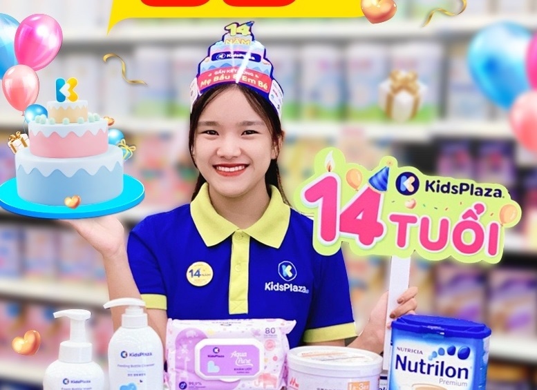 Mung sinh nhat KidsPlaza 14 tuoi voi vo van uu dai va qua tang hinh anh