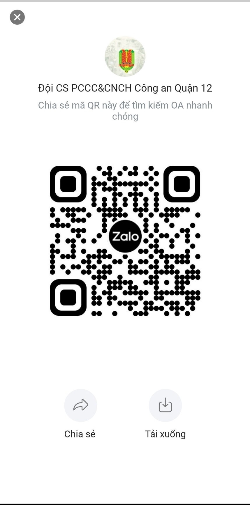 Zalo,  Cong an quan 12 anh 6