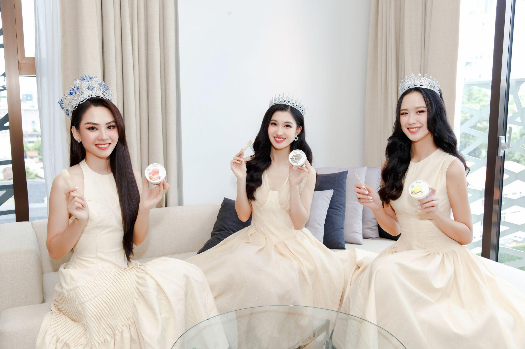 Top 3 Miss World Vietnam 2022 me tit banh kem lanh Sachi hinh anh