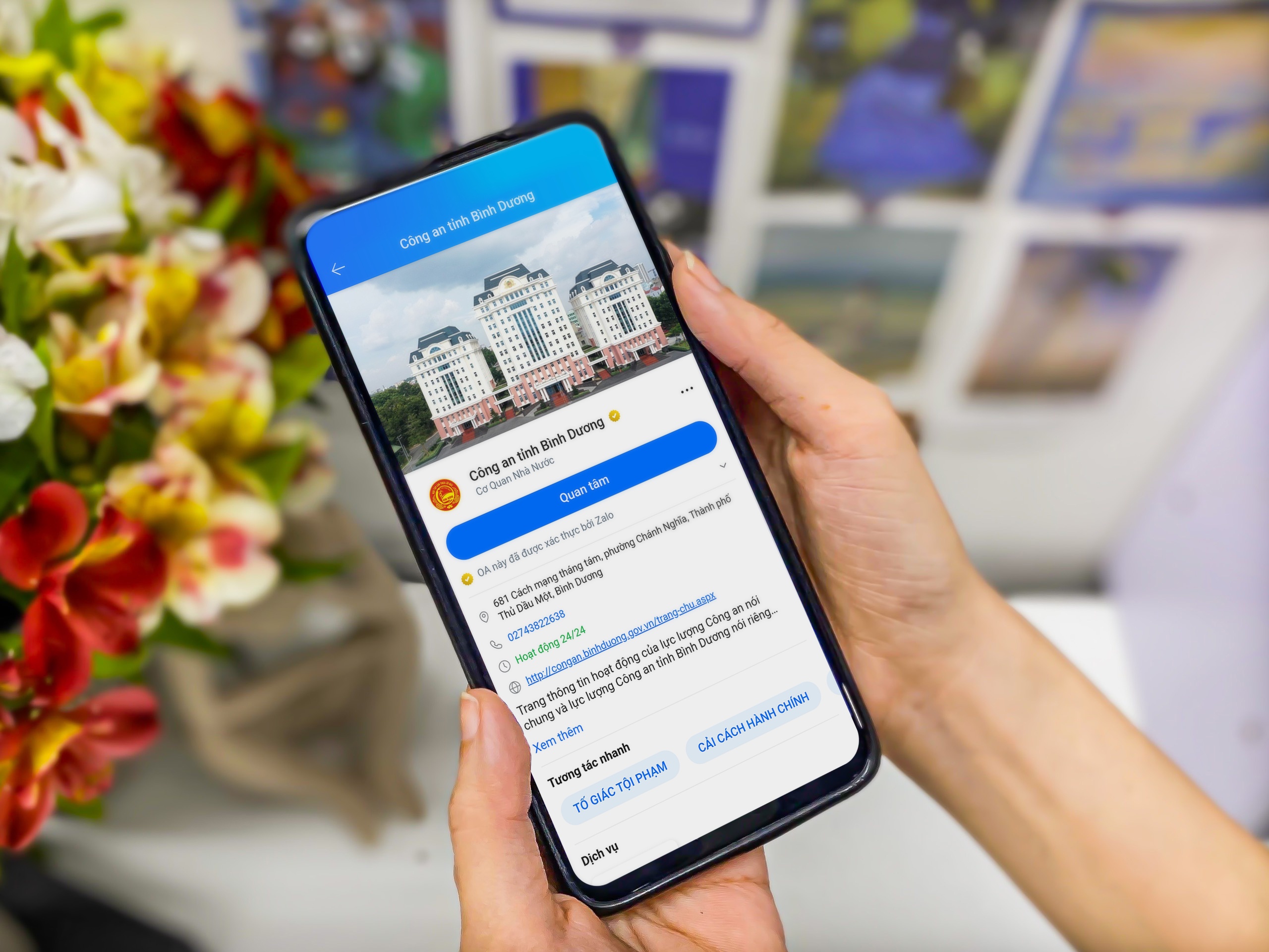 Cong an Binh Duong thiet lap 127 trang Zalo tren toan tinh hinh anh