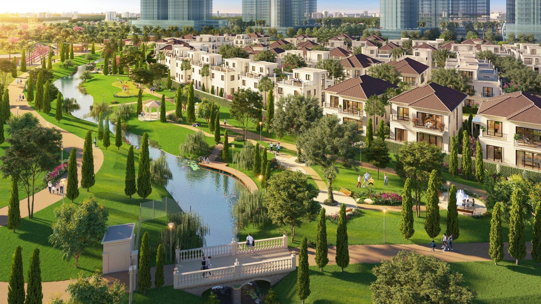 Song chuan Au voi bo suu tap 96 can Grand Villa Park Village hinh anh