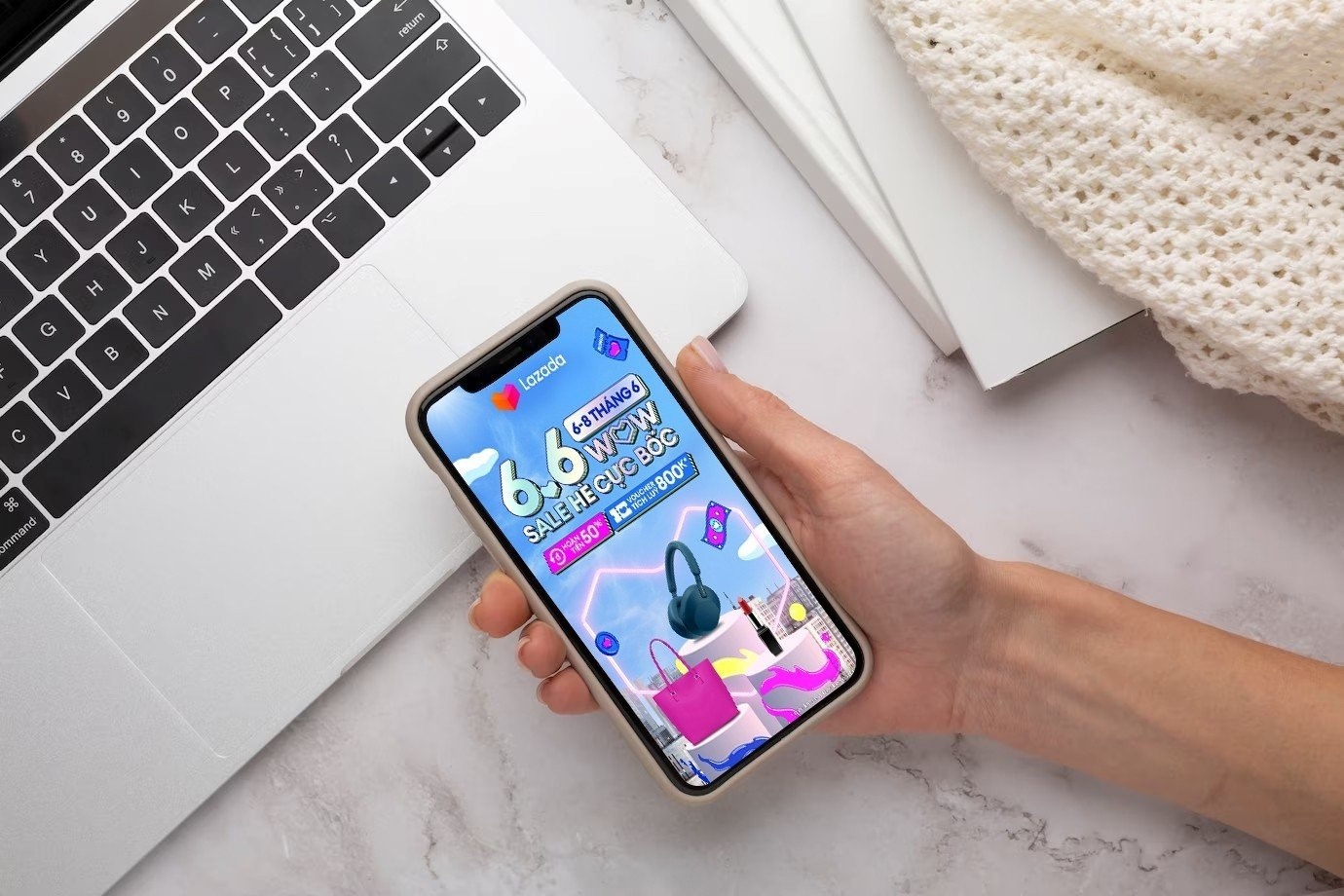 Tranh thu nghi trua, dan cong so san deal, tich voucher don sale 6/6 hinh anh