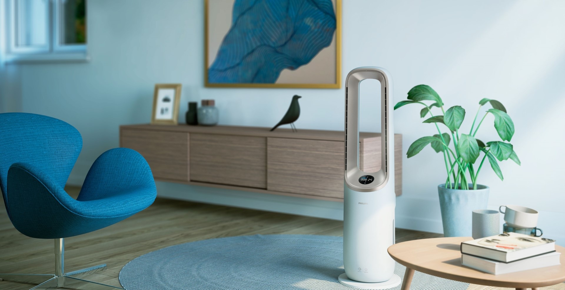 Philips ra mat may loc khong khi kem quat 2 trong 1 AMF765/30 hinh anh