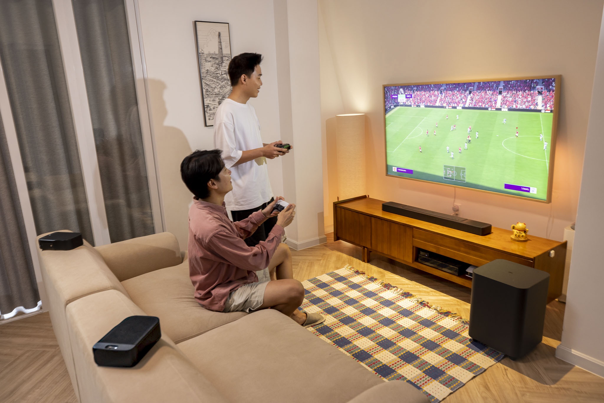 JBL ra mat soundbar am thanh vom, thiet ke tach roi thong minh hinh anh