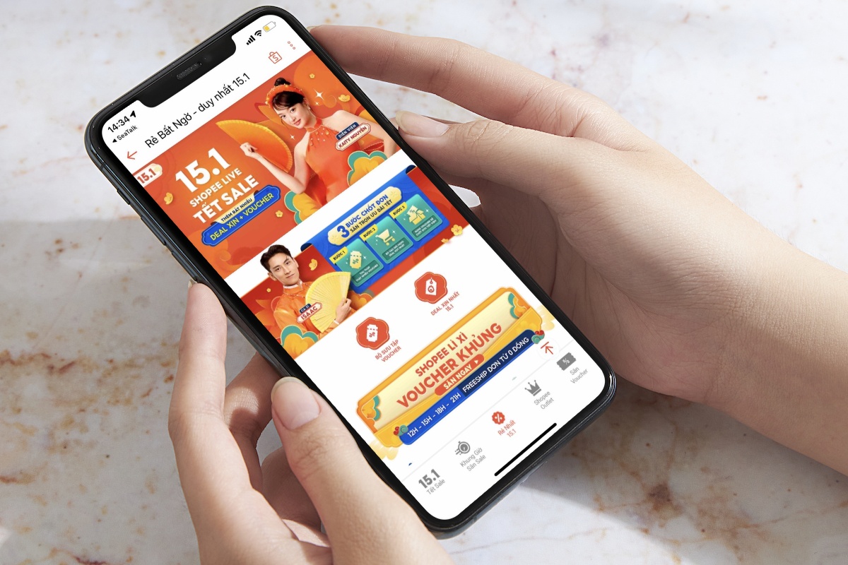 Tranh thu len Shopee san sale 15/1, sua soan dien mao dep don Tet hinh anh