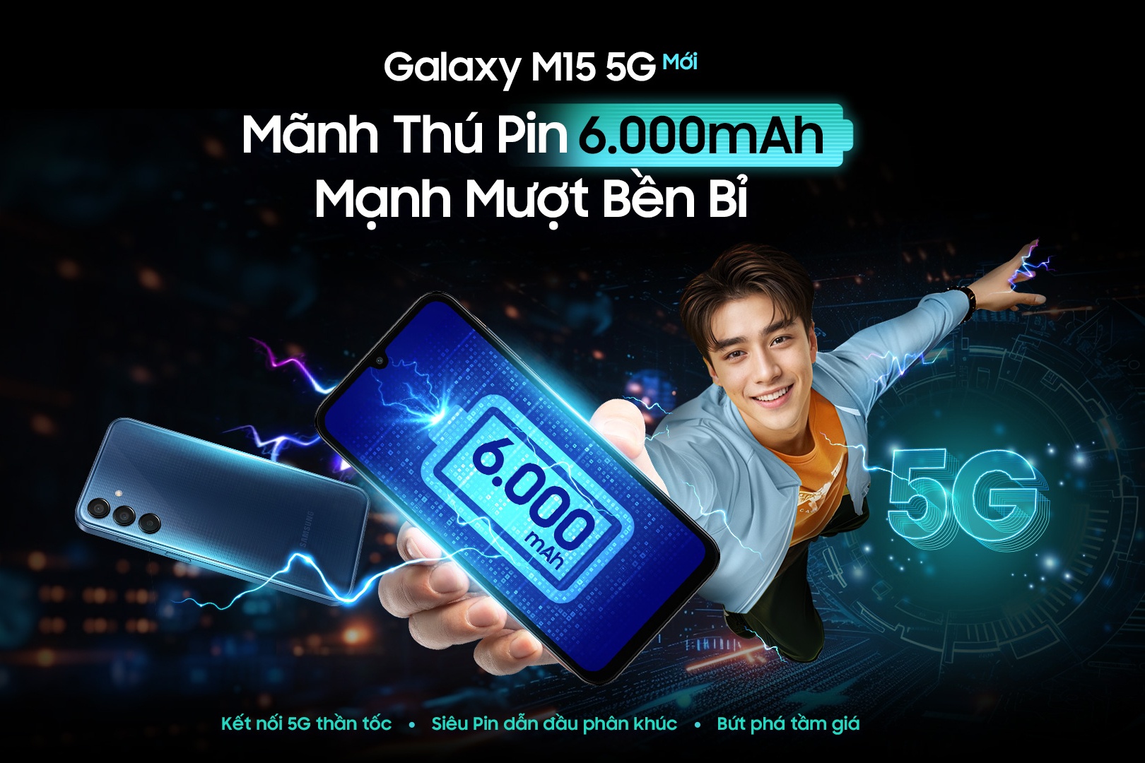 Samsung ra mat Galaxy M15 5G manh, muot, ben bi, pin 6.000 mAh hinh anh