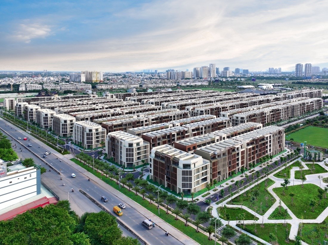 Nha pho khu dong TP.HCM ruc rich tang gia hinh anh