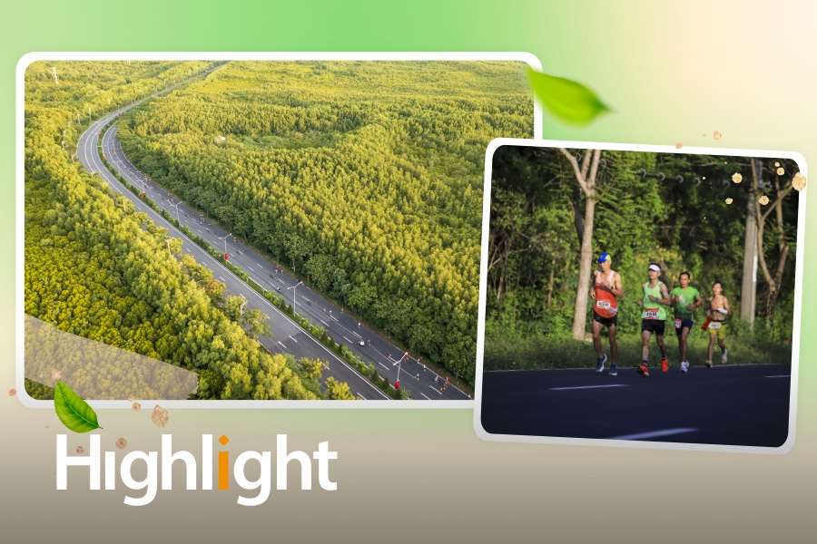 Khi runner chay vi mau xanh thien nhien hinh anh