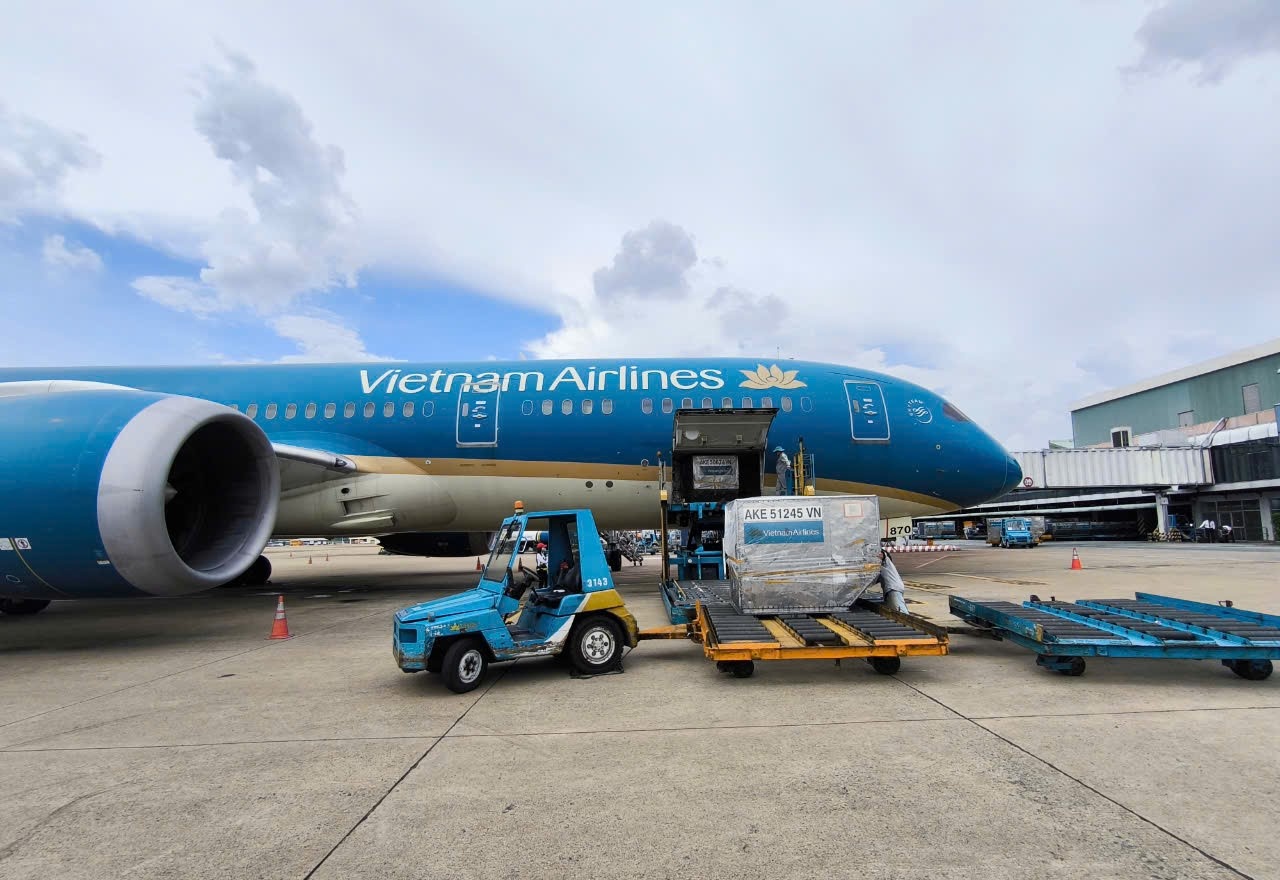 Theo chan mot lo hang cuu tro tren chuyen bay cua Vietnam Airlines hinh anh