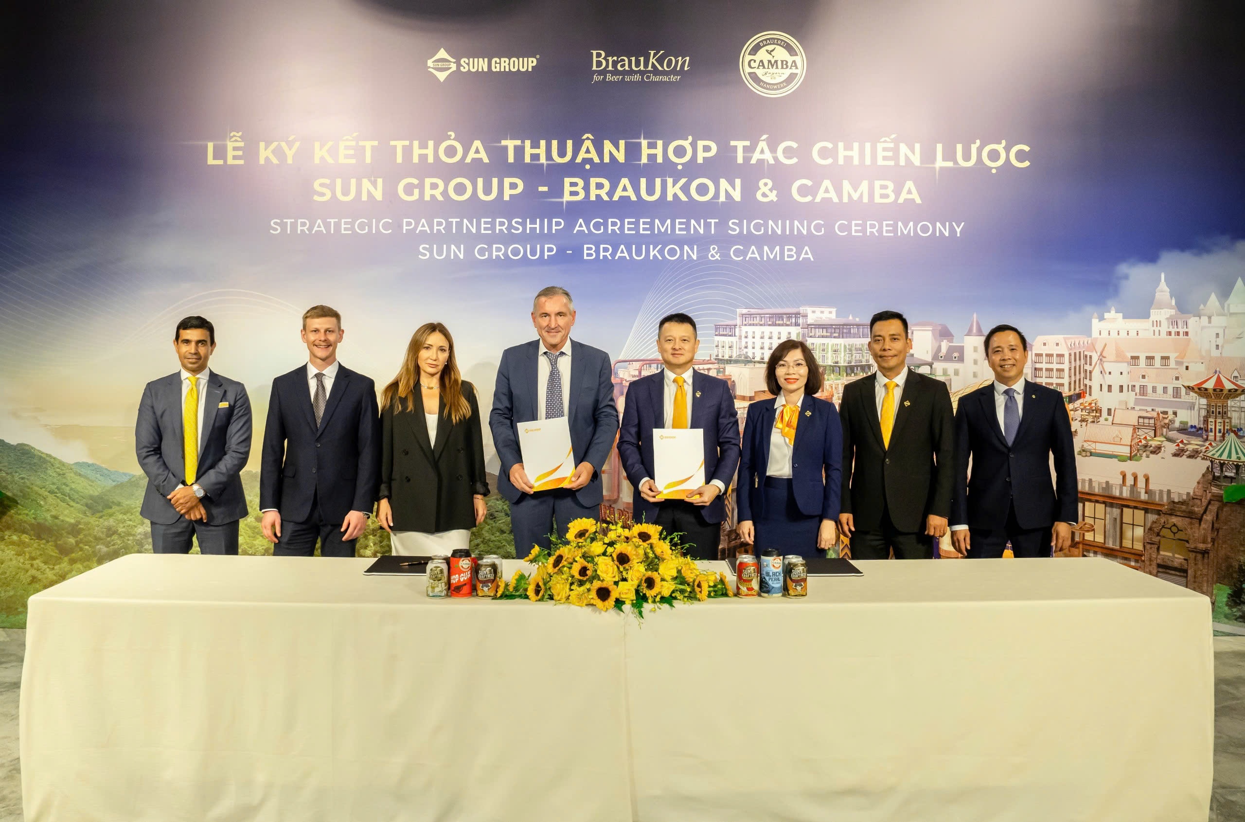 Sun Group hop tac chien luoc voi thuong hieu bia BrauKon & Camba hinh anh