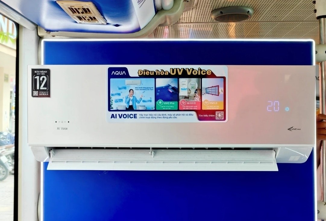 Dieu hoa Aqua UV Voice dinh hinh trai nghiem tieu dung thong minh hinh anh