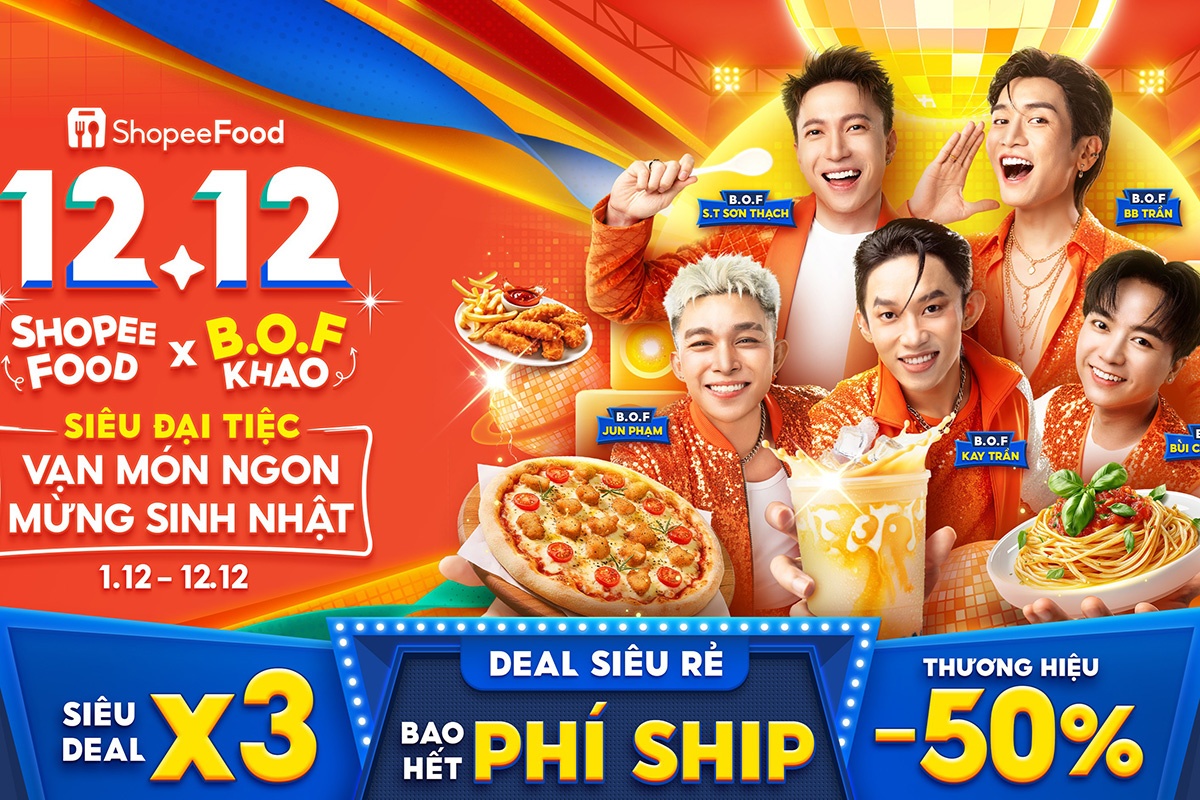 ‘Ban tiec’ hoanh trang mung sinh nhat ShopeeFood 12/12 hinh anh