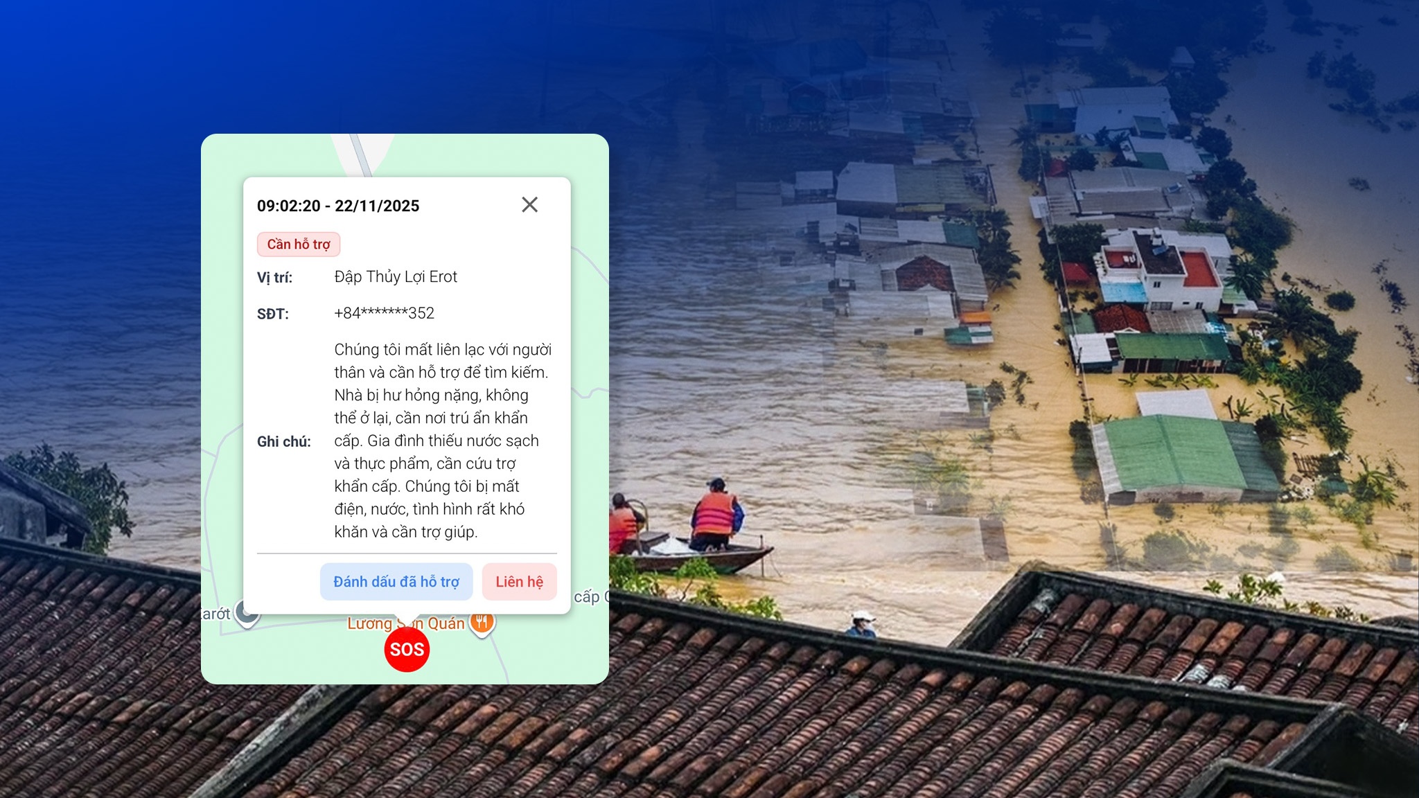 24 gio 'chay lu' voi ban do Zalo SOS hinh anh