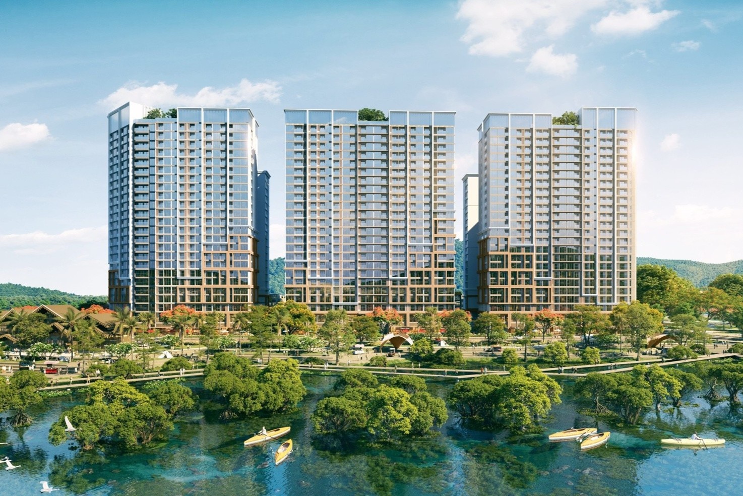 Kien truc The Onsen - Charmora City tren nen di san xu Tram huong hinh anh