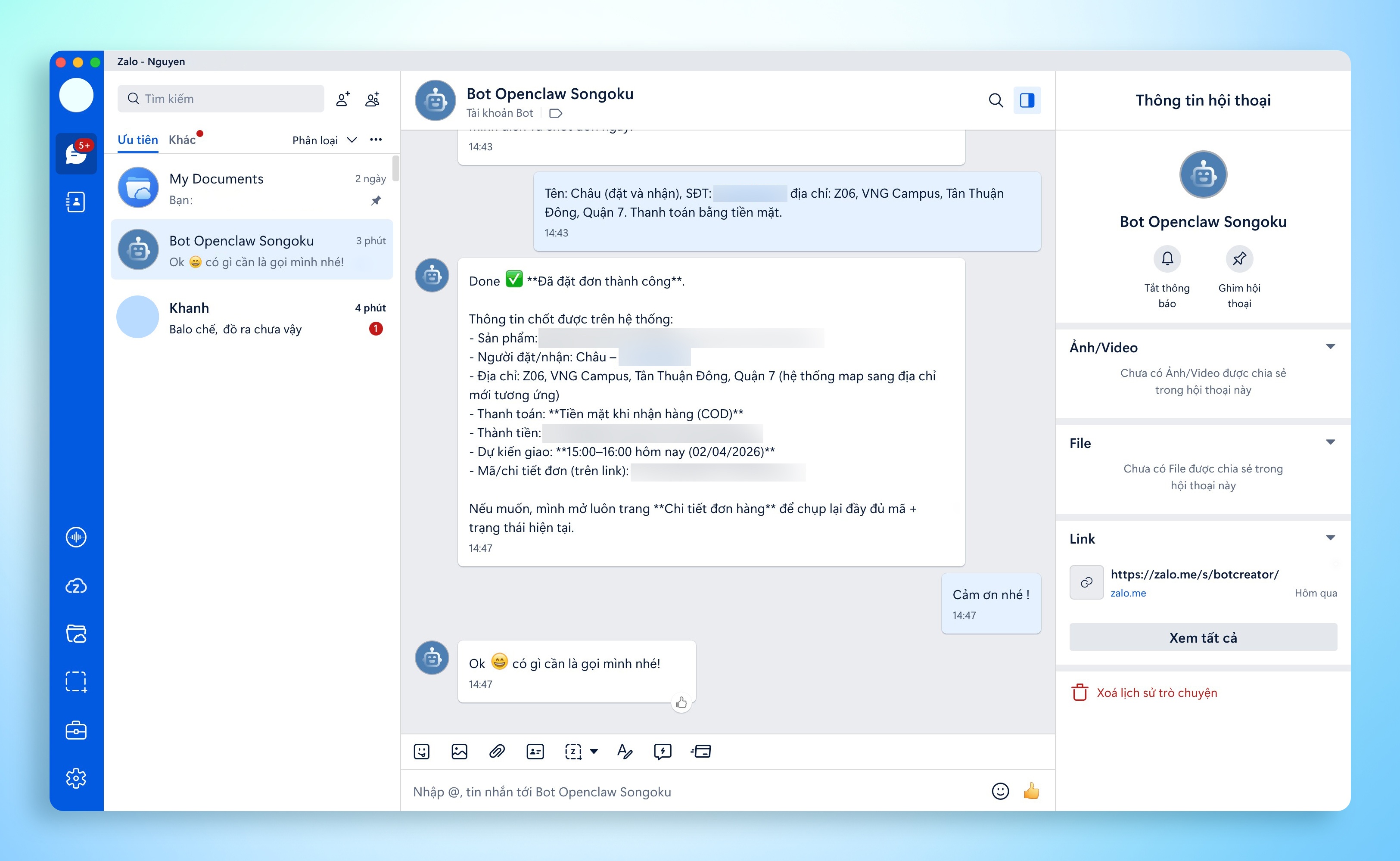 Zalo,  ket noi,  nen tang,  OpenClaw,  chinh thuc anh 4