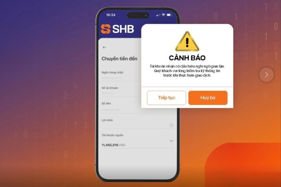 SHB bo sung lop canh bao rui ro trong giao dich chuyen tien dien tu hinh anh