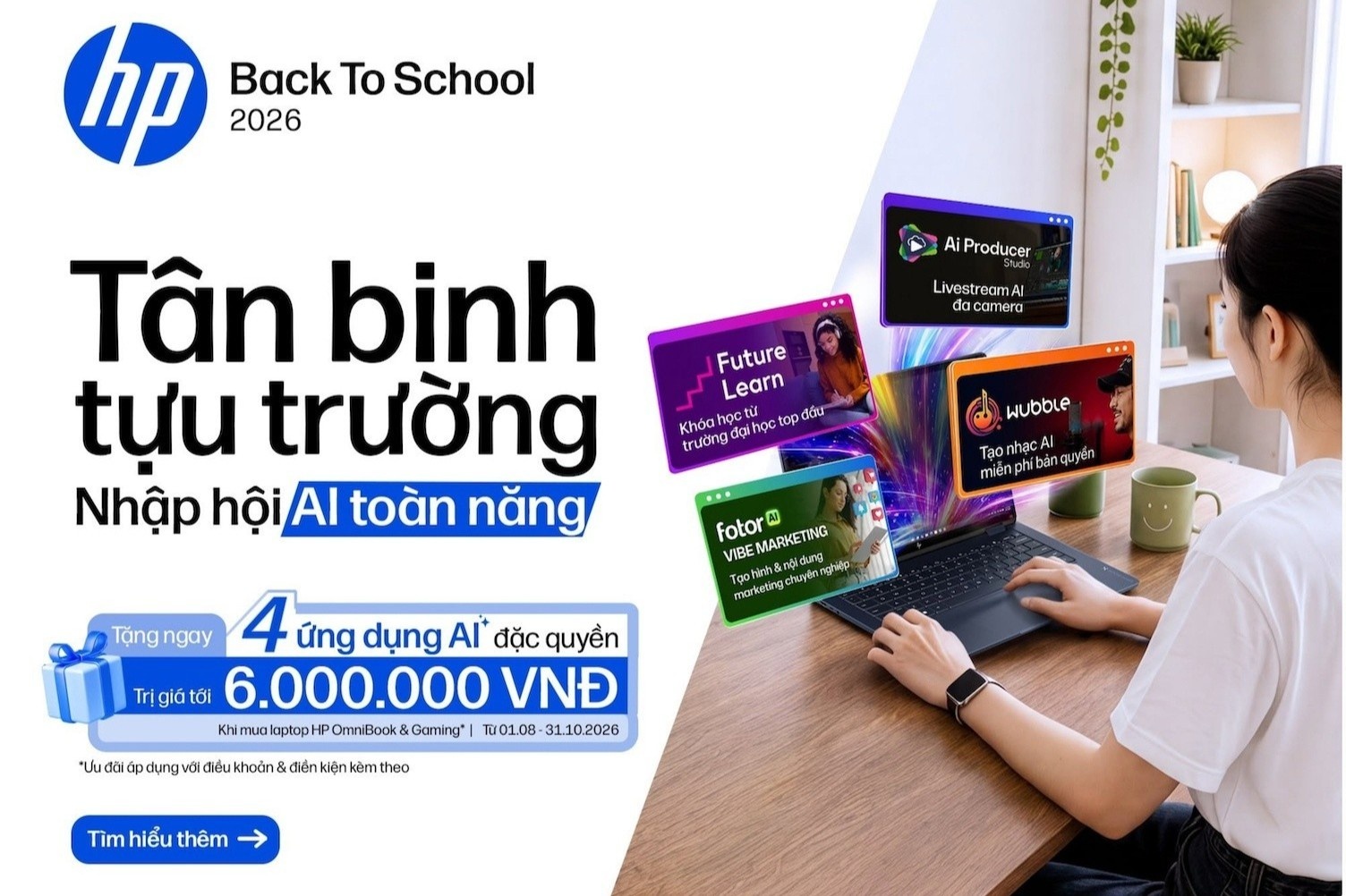 HP tặng 4 ứng dụng AI giá 6 triệu đồng khi mua laptop OmniBook, Gaming