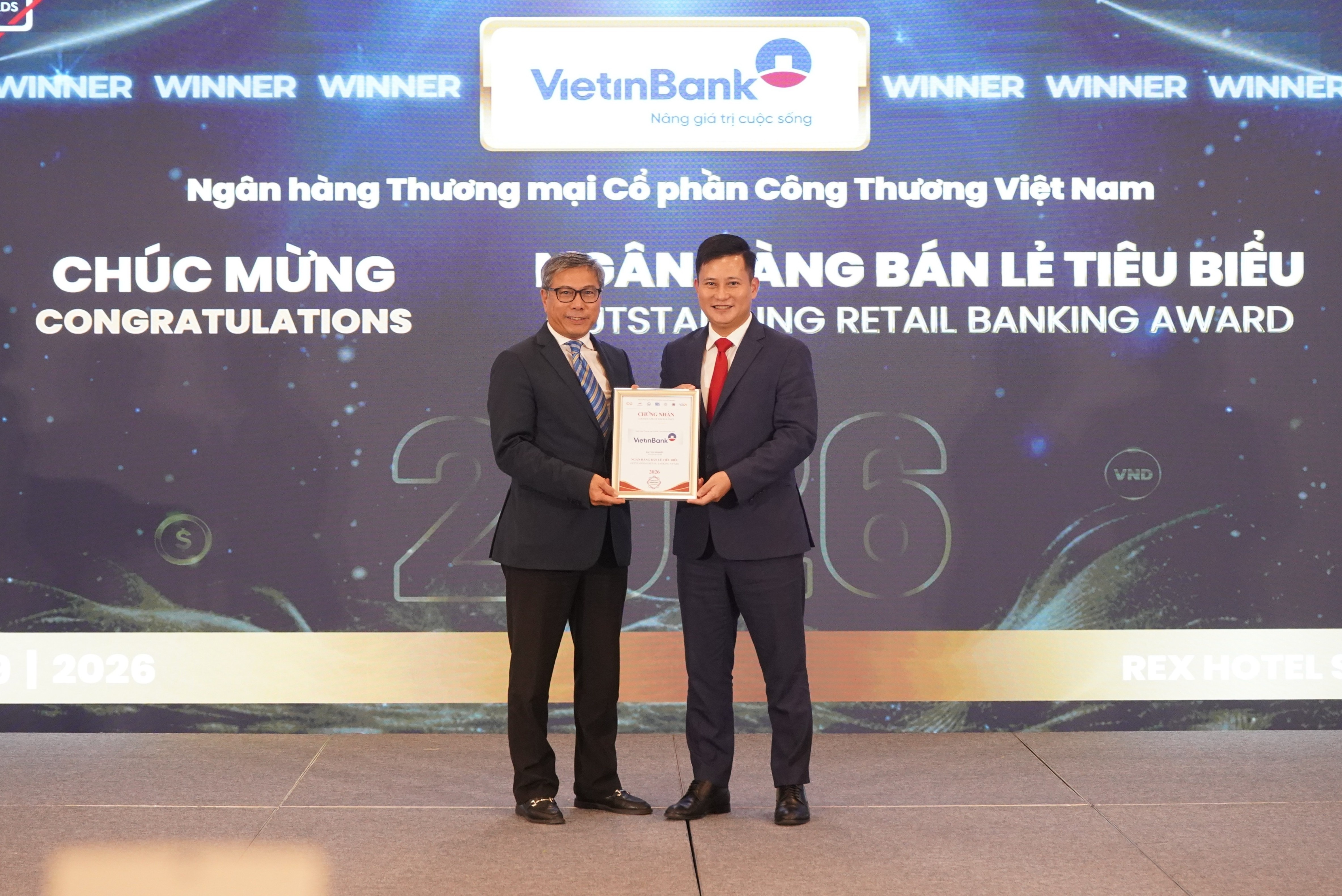 VietinBank được vinh danh 'Ngân hàng bán lẻ tiêu biểu' 3 năm liên tiếp