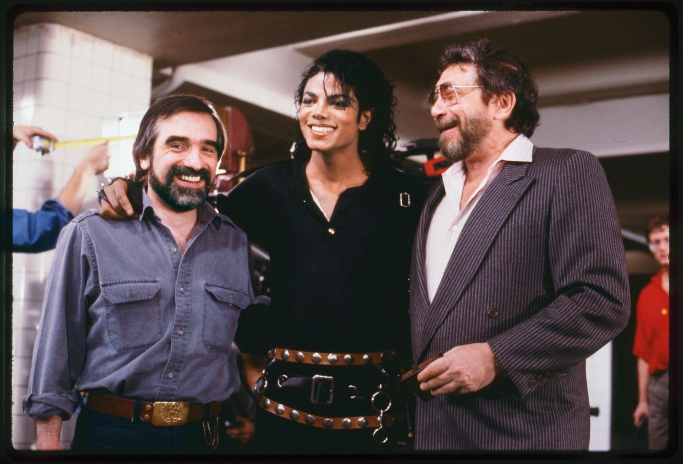 Martin Scorsese, Michael Jackson và Walter Yetnikoff trên trường quay của BAD.