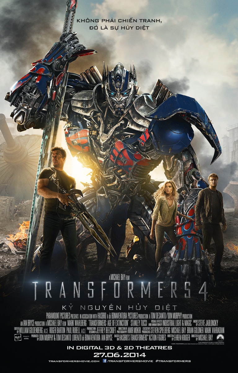 Transformers: Age of Extinction (tựa Việt: Transformers 4: Kỷ nguyên hủy diệt) chính thức được khởi chiếu tại Việt Nam từ ngày 27/6.