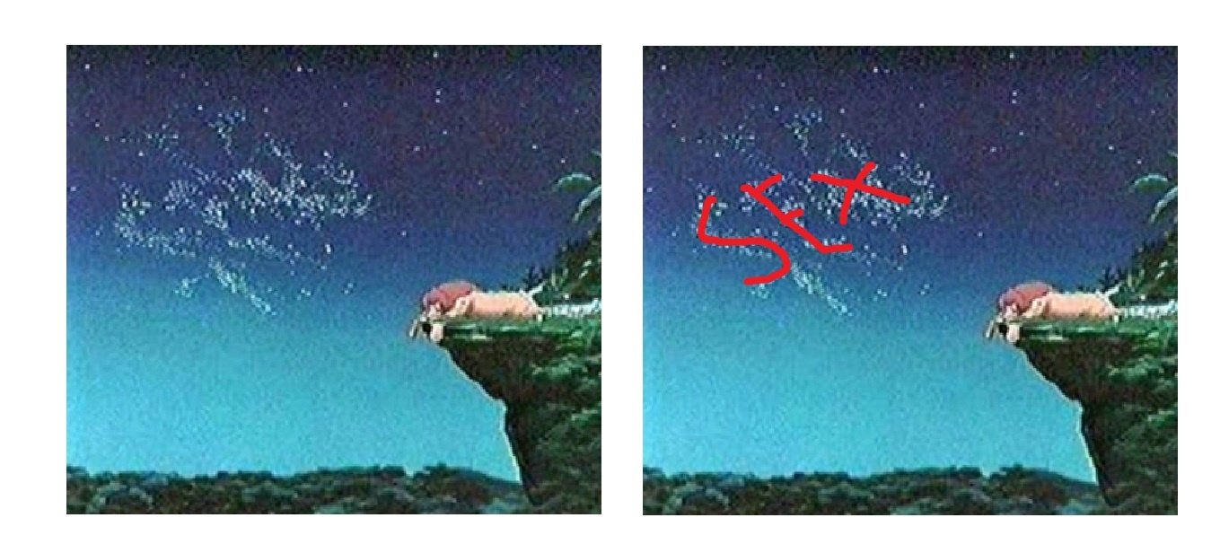 Có một chi tiết thú vị vẫn thường được người ta soi mói trong The Lion King. Đó là khi Simba ngã xuống đất làm bụi bay mờ mịt xung quanh, vô tình tạo nên chữ 