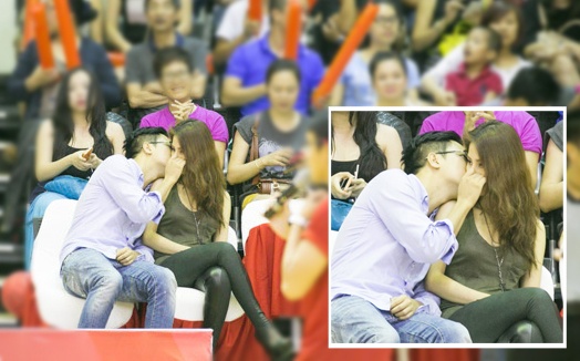 Diem My 9X cong khai hon nguoi tinh dai gia noi dong nguoi hinh anh