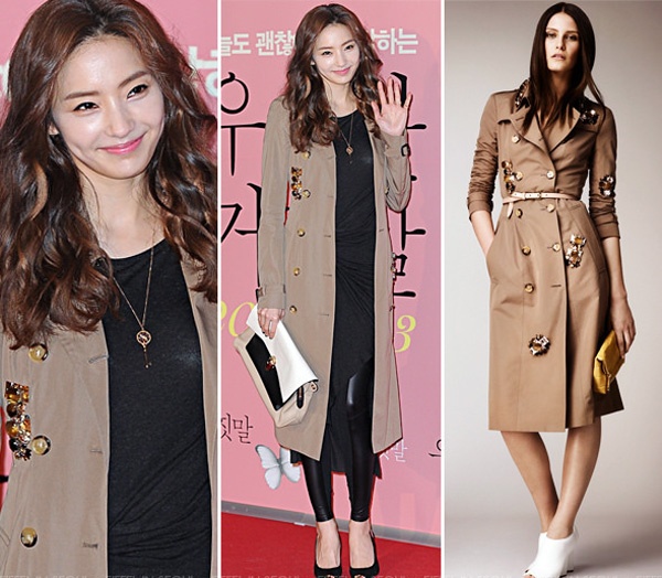 Tham dự sự kiện công chiếu phim, Han Chae Young thời thượng với áo khoác sang hiệu Burberry Prorsum.