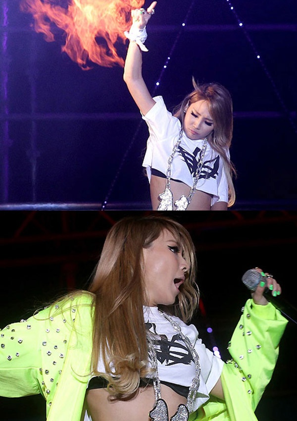 CL - trưởng nhóm 2NE1 lộ nội y khi biểu diễn quá sung.