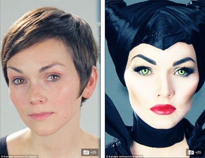 Trở thành nhân vật Maleficent của Angelia Jolie giống đến ngỡ ngàng.