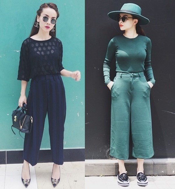 Yến Nhi cũng là tín đồ của quần culottes và cô thường chọn cách phối 