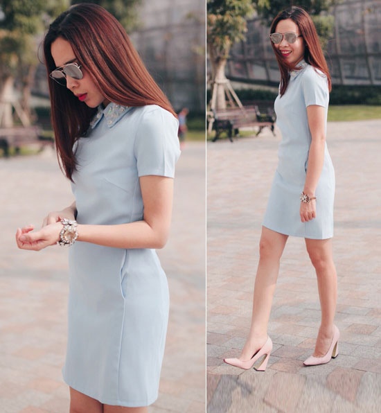 Set đồ của Lưu Hương Giang được các quý cô công sở rất ưng mắt.