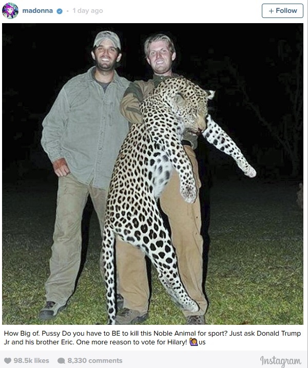 Madonna len an con trai Donald Trump anh 1