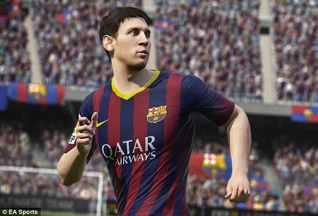 Messi vuot mat Ronaldo trong game FIFA 15 hinh anh
