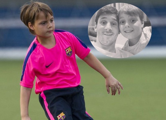 Chau trai Messi gia nhap doi nhi Barca hinh anh