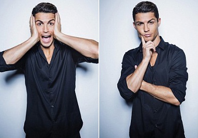 Ronaldo tao dang hai huoc gioi thieu san pham thoi trang moi hinh anh